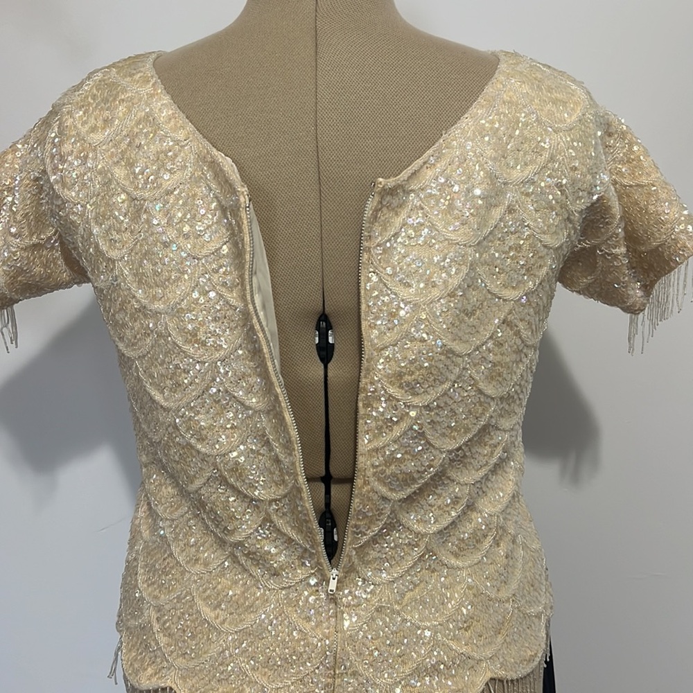 Ivory wool sequins top - Picture 8 of 10